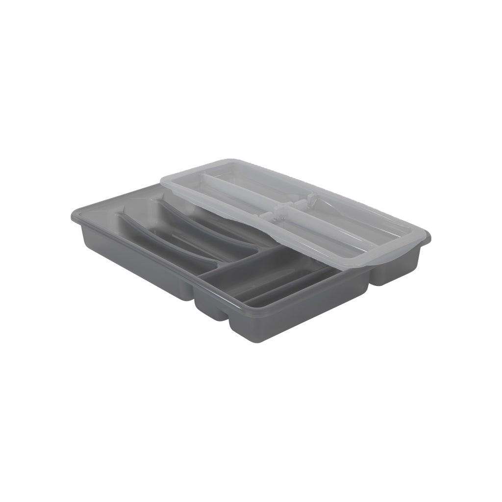 Range-couverts Rotho basic 6 compartiments variable anthracite