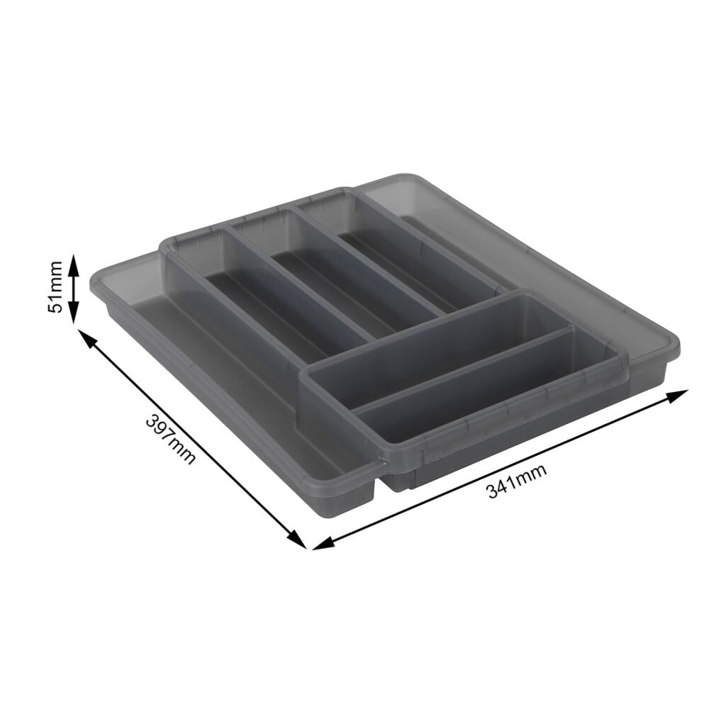 Range-couverts Rotho domino 7 compartiments anthracite