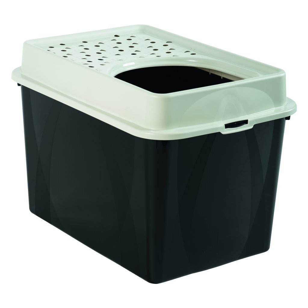 Bac à litière Rotho Eco Berty avec entrée supérieure sable noir
