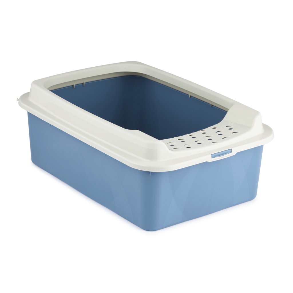 Bac à litière Rotho eco Bonnie avec entrée supérieure en sable bleu