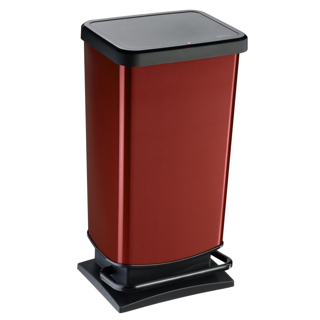Poubelle à pédale Rotho paso 40l rouge métallisé