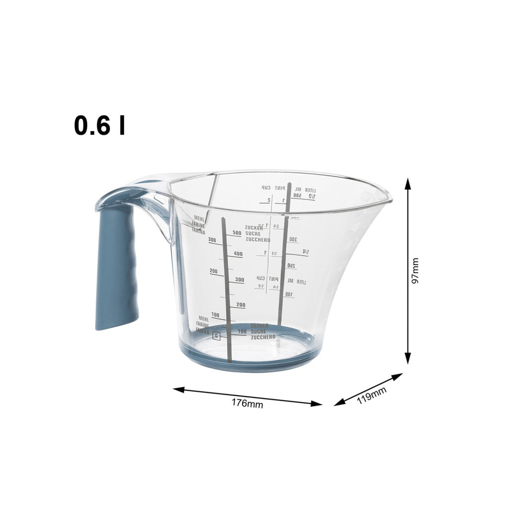 Rotho loft tasse à mesurer 0,6l horizon bleu blanc