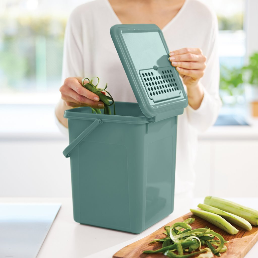 Poubelle bio Rotho + filtre à charbon actif 9l vert gui