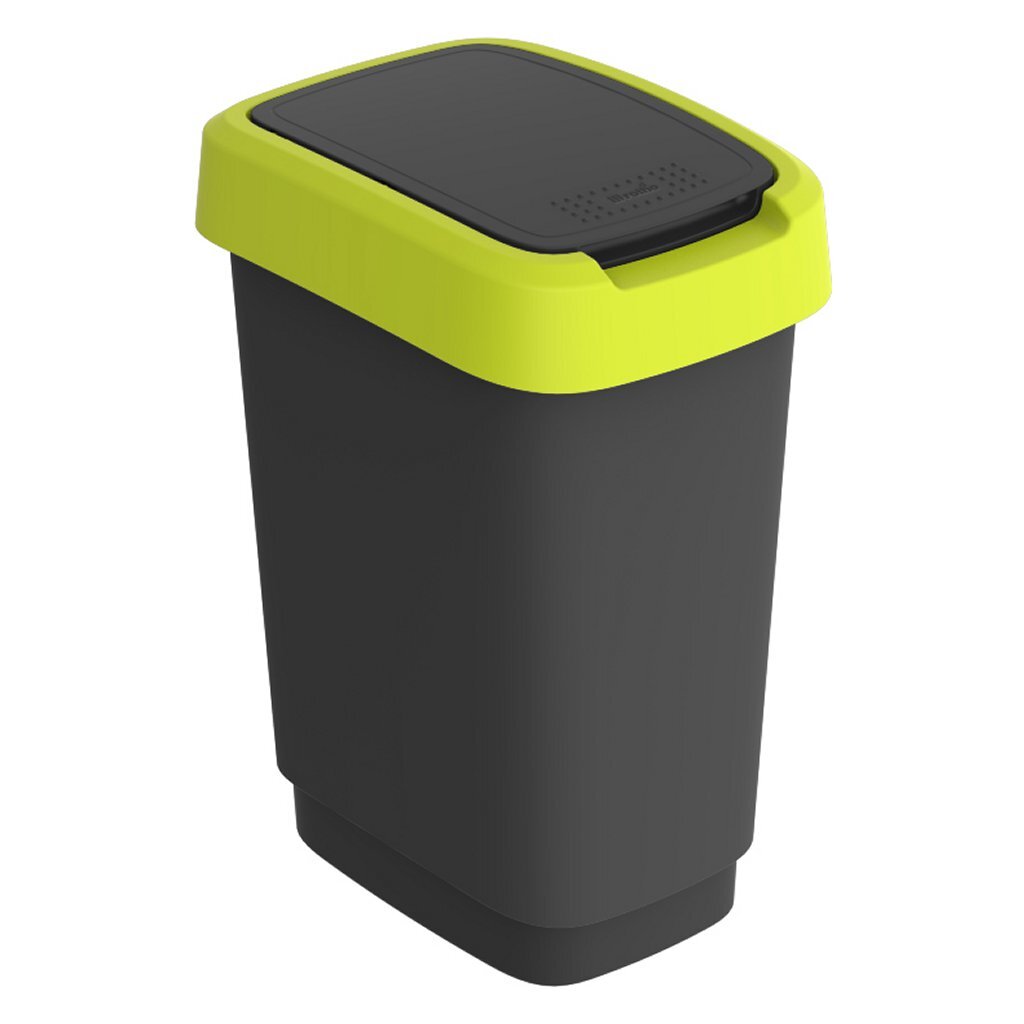 Poubelle Rotho twist 10l citron vert anthracite