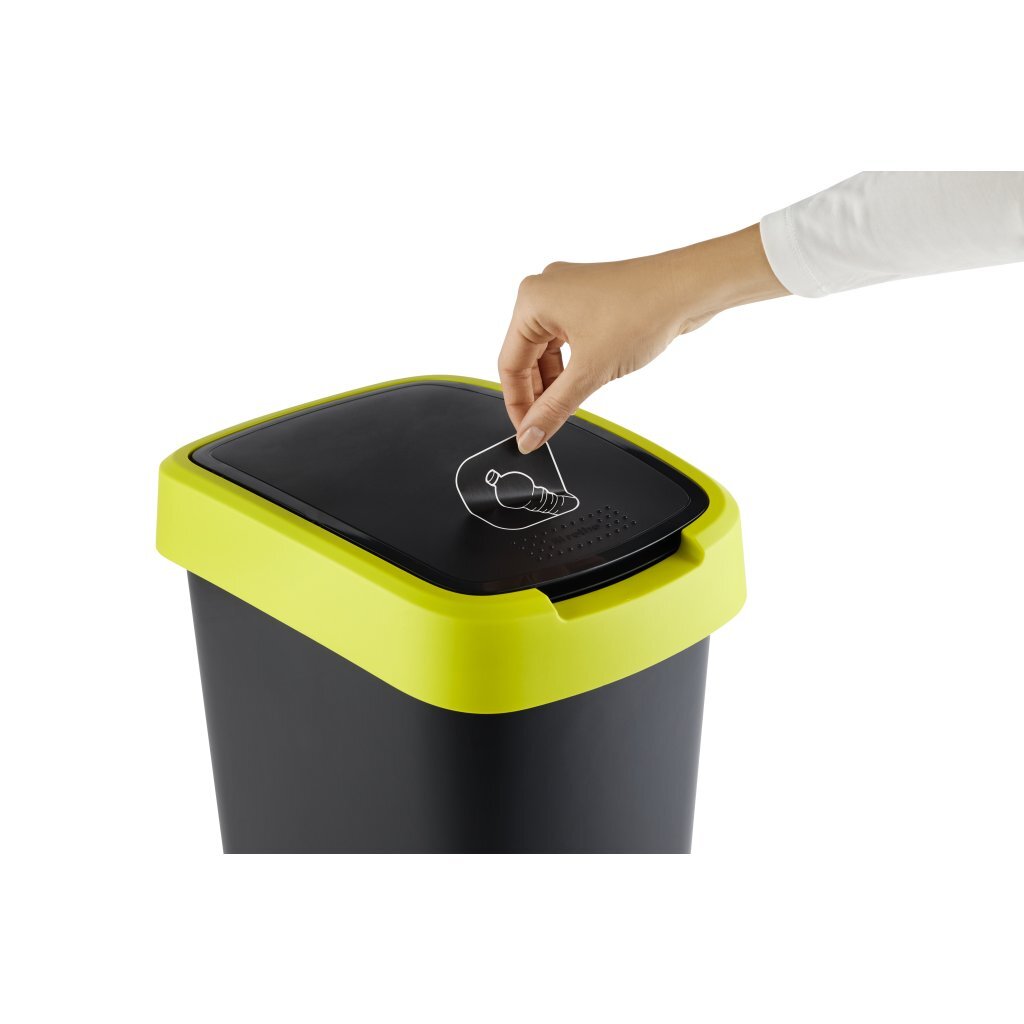 Poubelle Rotho twist 10l citron vert anthracite