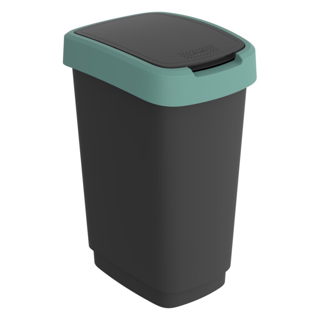 Poubelle Rotho twist 25l vert gui anthracite