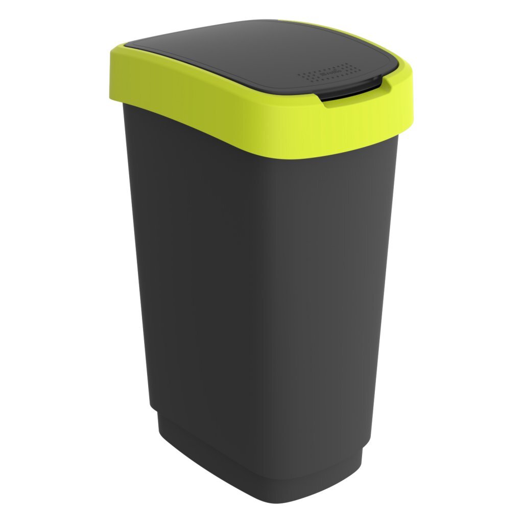 Poubelle Rotho twist 50l citron vert anthracite