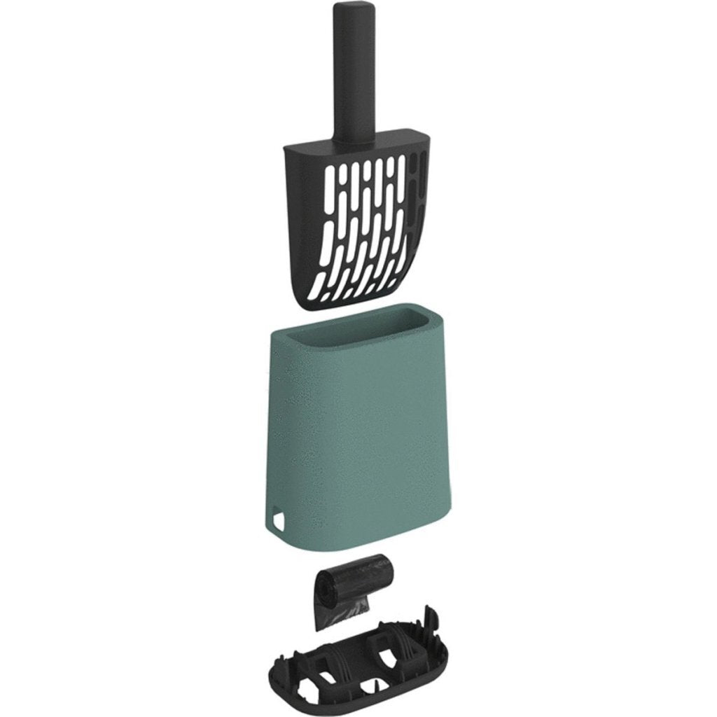 Pelle à litière pour chat Rotho Biala + sacs et supports vert gui