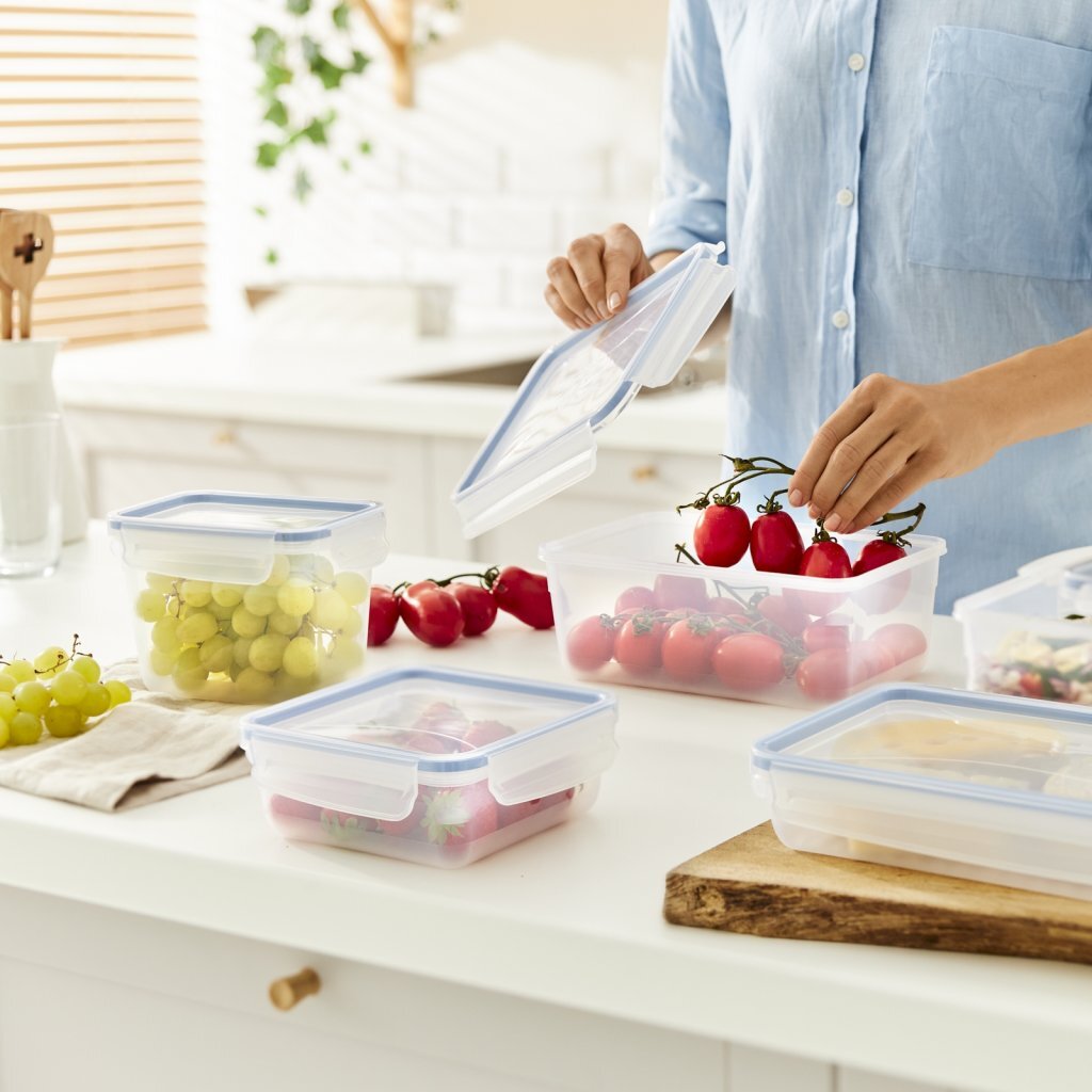 Récipient pour produits frais 1,5 l clic lock bleu | 2 pièces