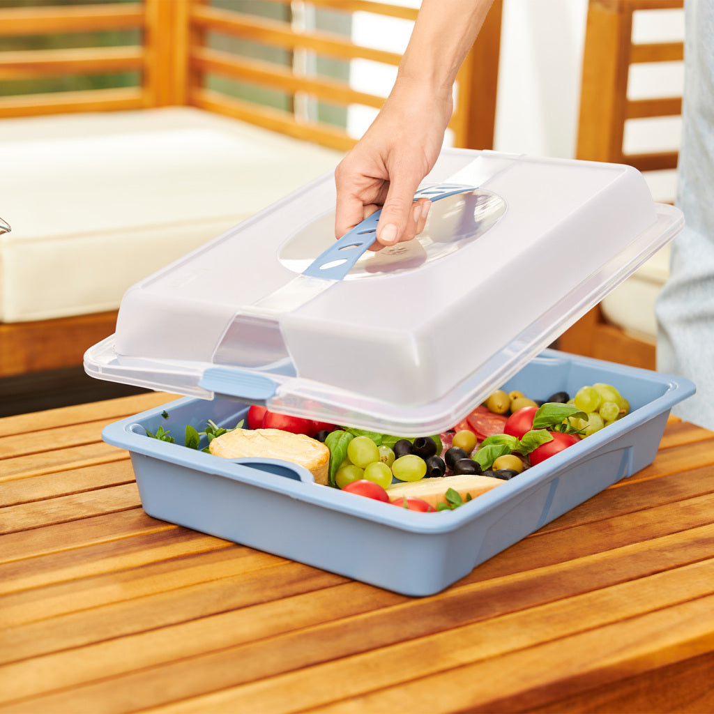 Plateau de service Rotho Fresh Party Butler, bleu horizon cool