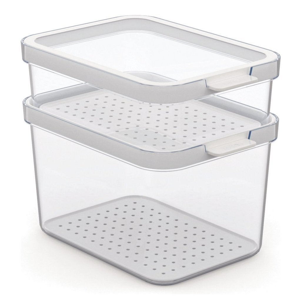 Rotho cauma set organisateur de réfrigérateur 1,2l + 2,15l transparent