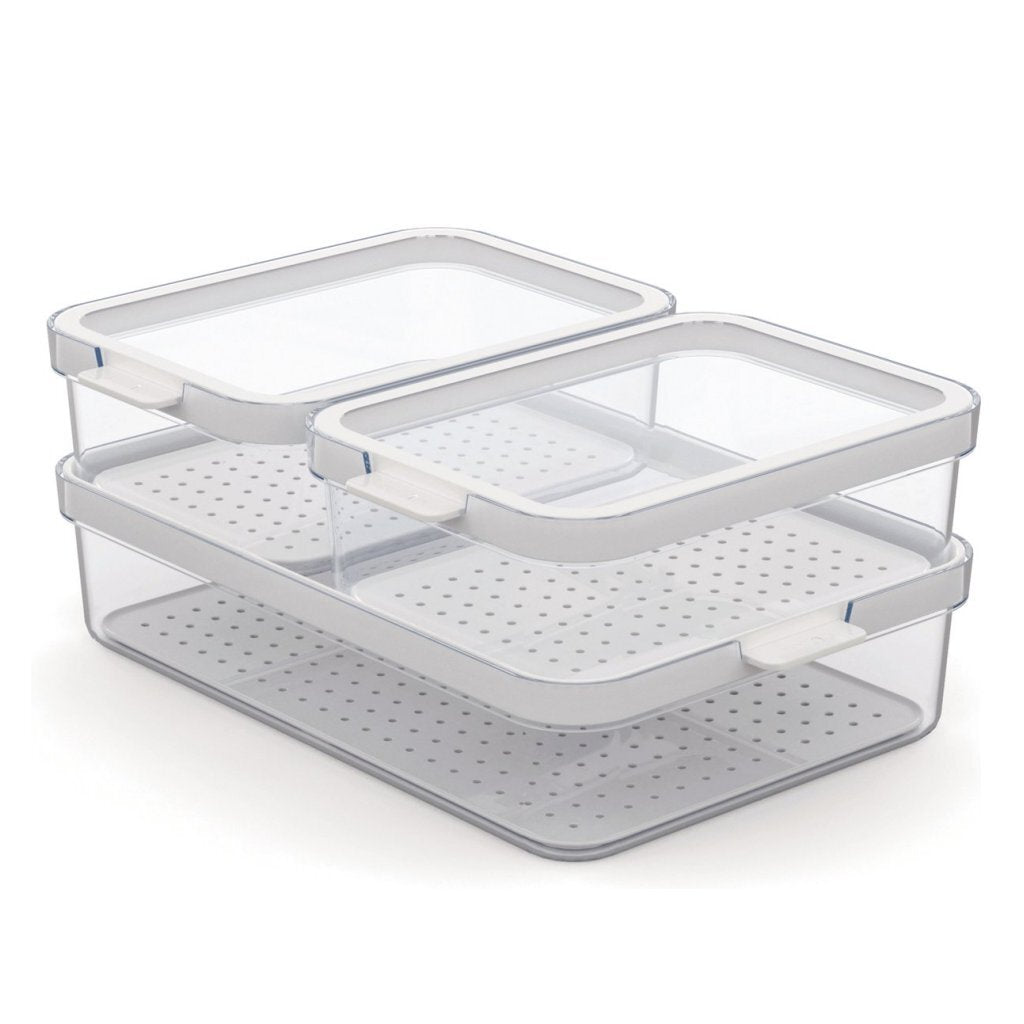 Rotho cauma set organisateur de réfrigérateur 2,6l + 2x1,2l transparent