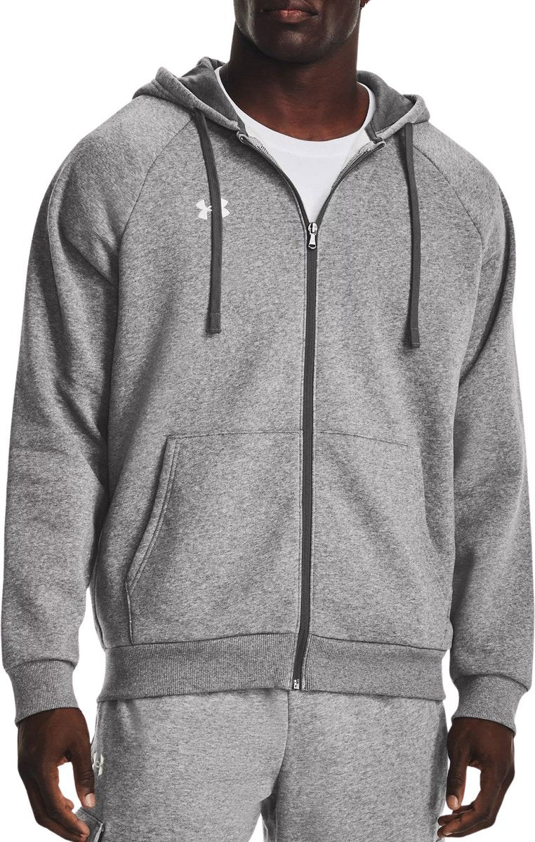 Under Armour UA Rival Fleece FZ Hoodie-Gry Pull de sport pour hommes - Castlerock Light Heather - Blanc