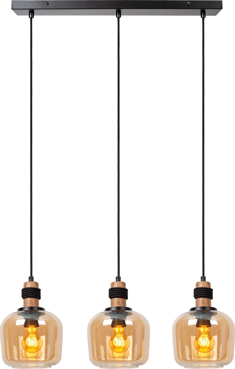 Lucide ilona - lampe suspendue - 3xe27 - ambre