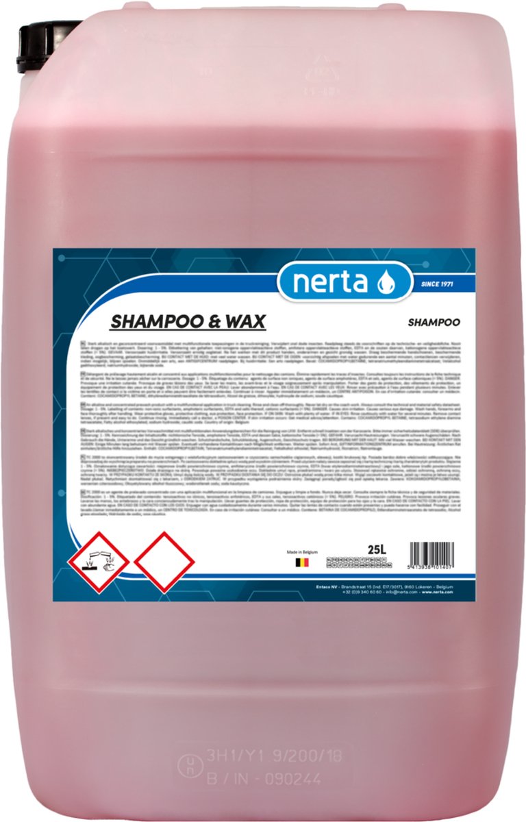Cire de shampoing Nerta - shampoing pour voiture avec cire - cire pour voiture - 5 litres