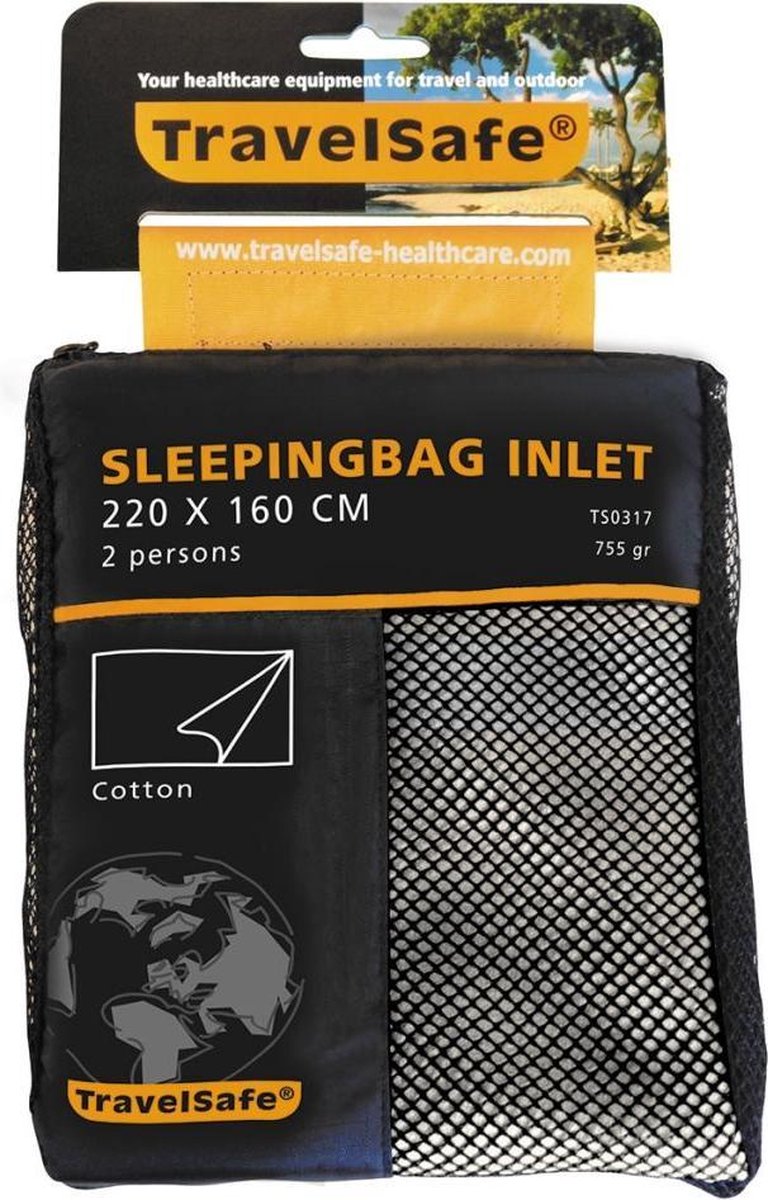 Travelsafe cotton inlet - deken - 2pers. - beige brown