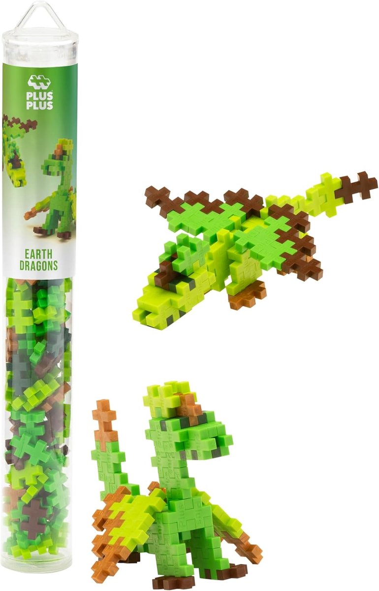 Dragons de terre Plus-Plus - Jeu de construction 100 pièces - 4376 - Jouets de construction - Jouets de construction - Set avec blocs de construction - à partir de 5 ans