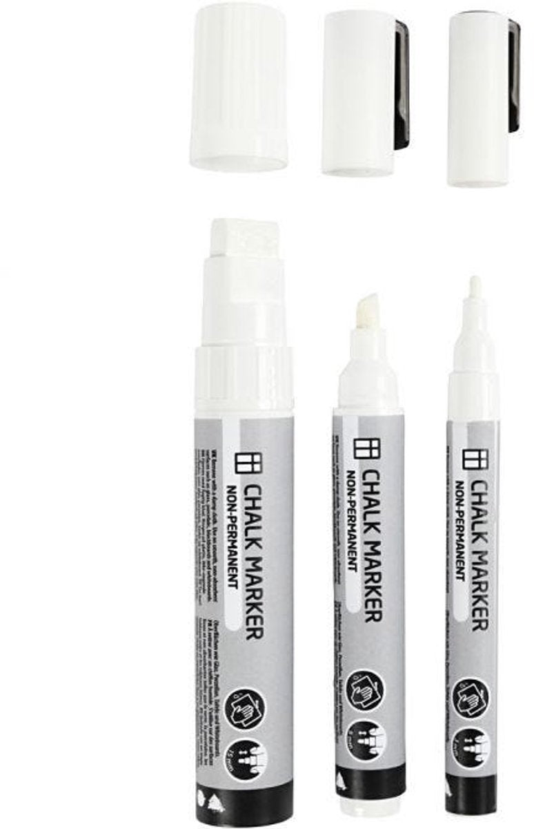Creativ Company Chalkstifts White, 3e.