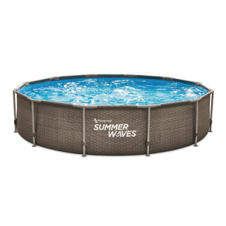 Piscine Summer Waves cadre actif 366 x 76 cm rotin double foncé + pompe à filtre