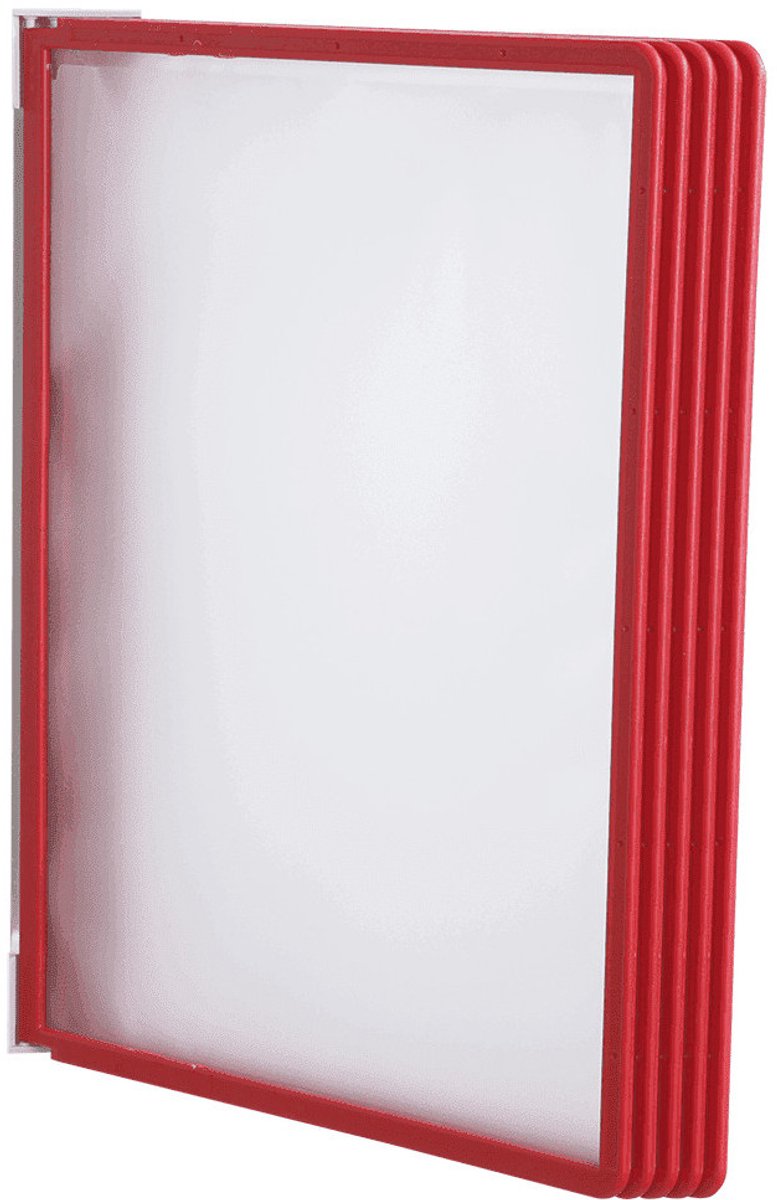 Support mural durable | 5 panneaux de visualisation | rouge | avec cadre profiléf. | 1 pièce - 555103 555103