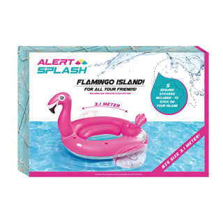 Alerte île gonflable flamant rose 310x270x175 cm