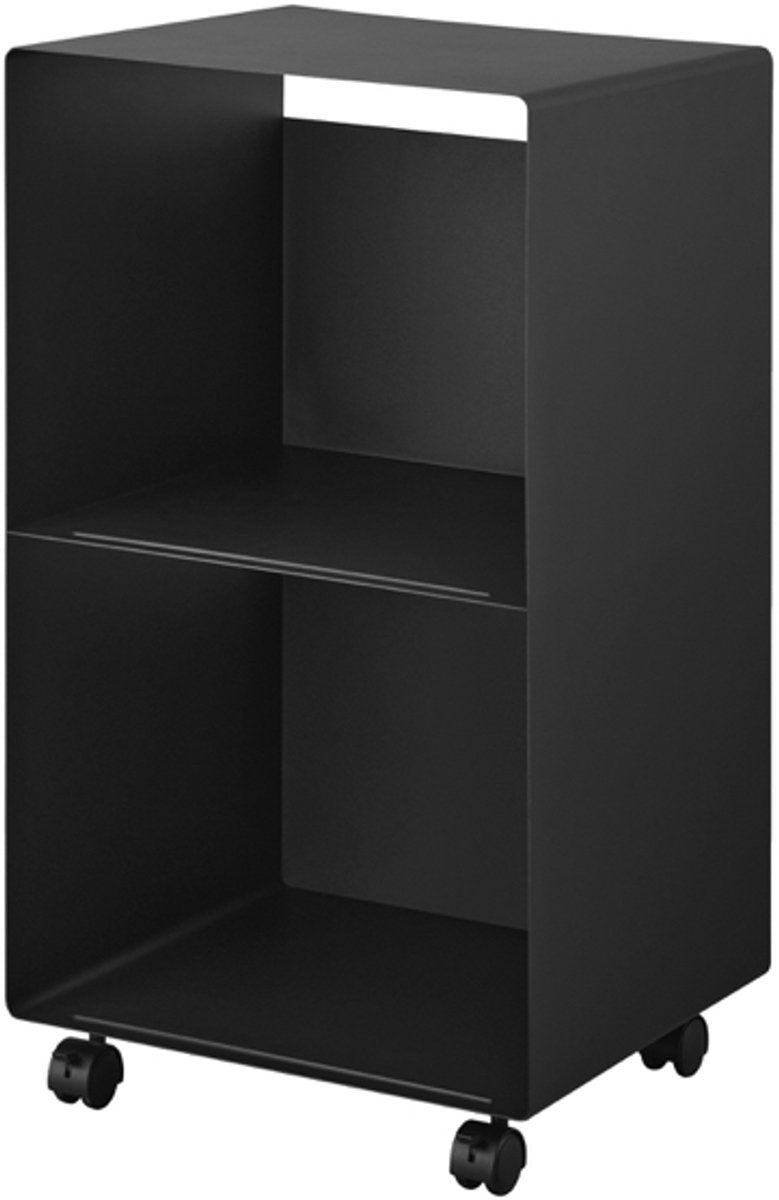 Yamazaki tour d'armoire à disques 2 niveaux sur roulettes - noir
