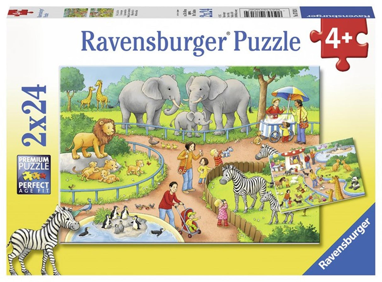 Ravensburger - Puzzle une journée dans le zoo 2x24 pièces
