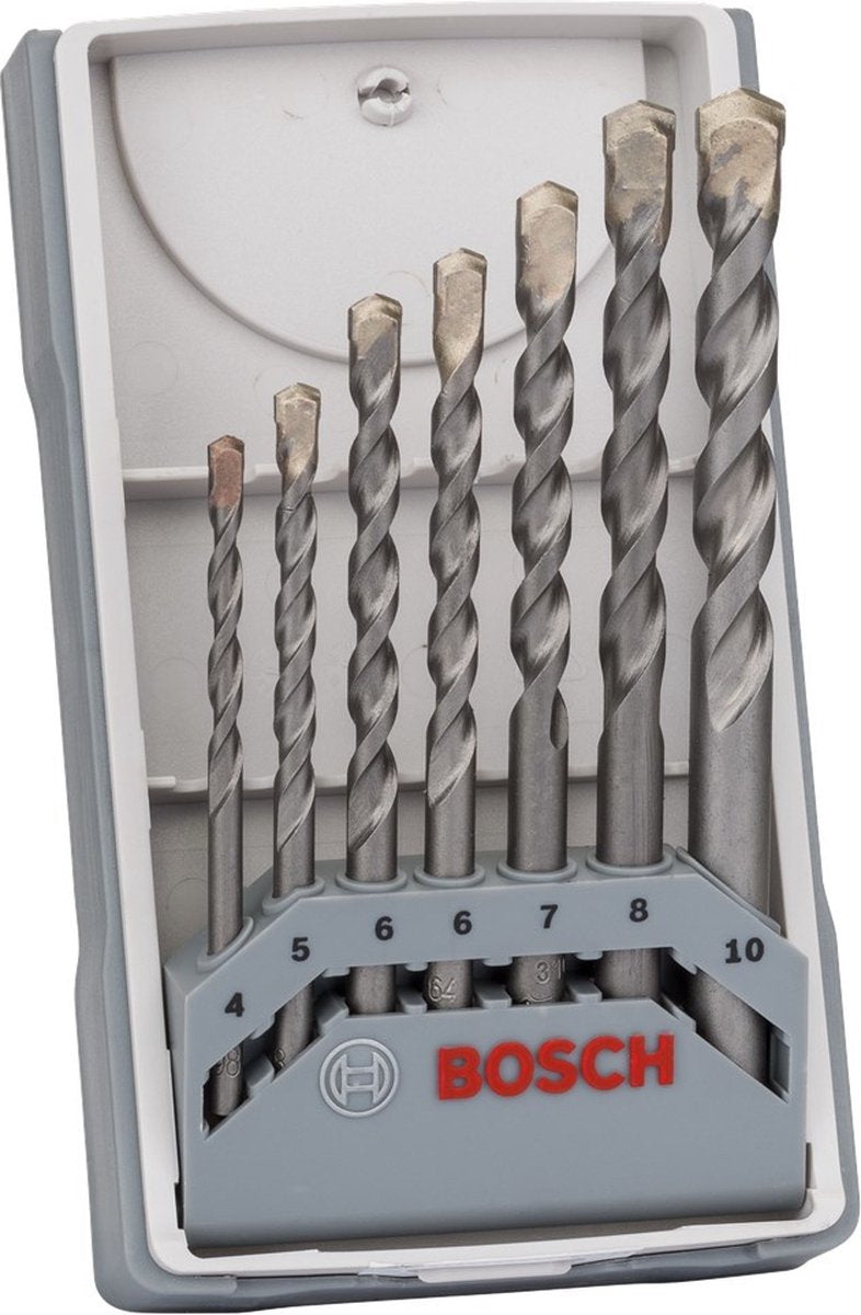 Bosch - jeu de forets à béton 7 pièces cyl-3 4 ; 5 ; 6 ; 6 ; 7 ; 8 ; 10mm