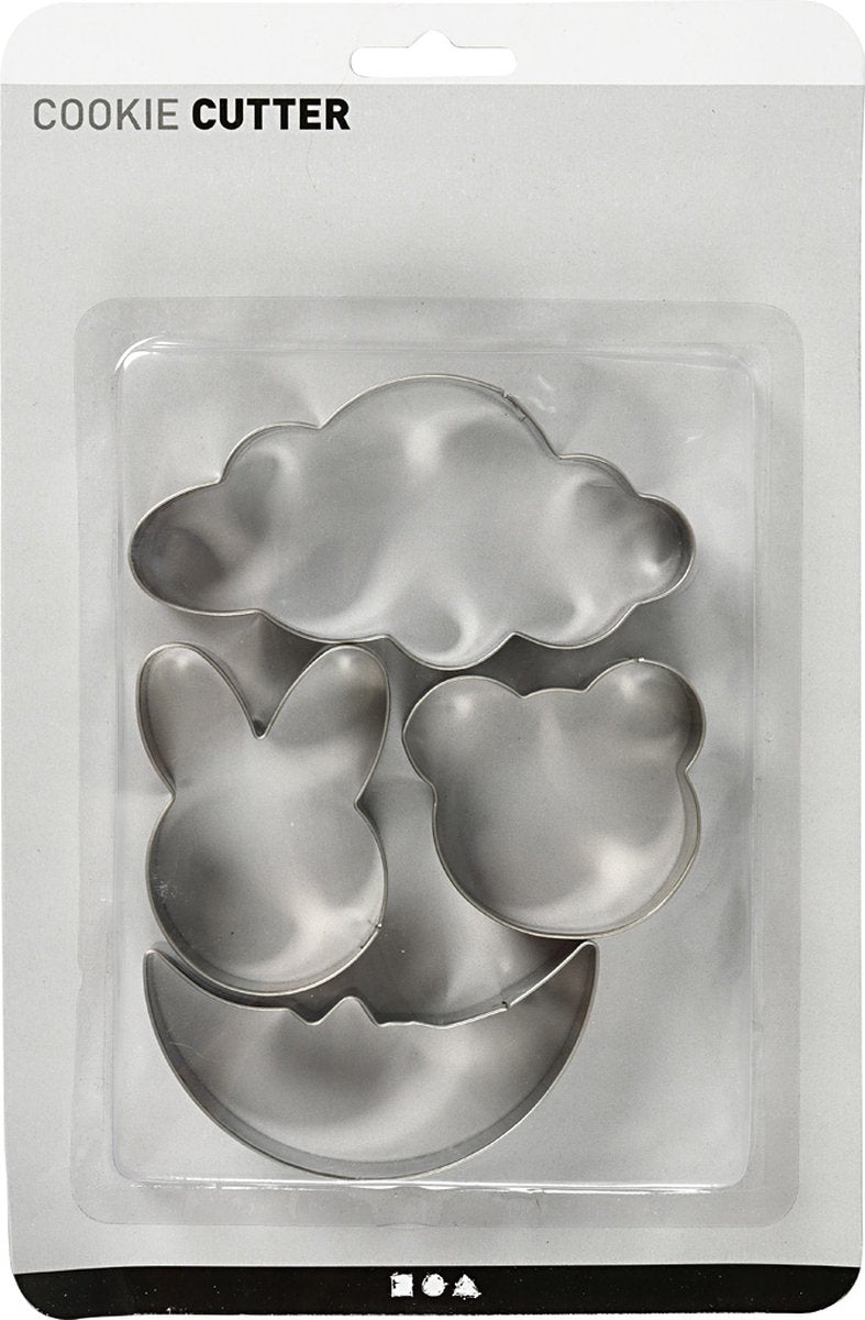 Creativ company cc emporte-pièces nuage, lièvre, ours, coccinelle, h : 10 cm