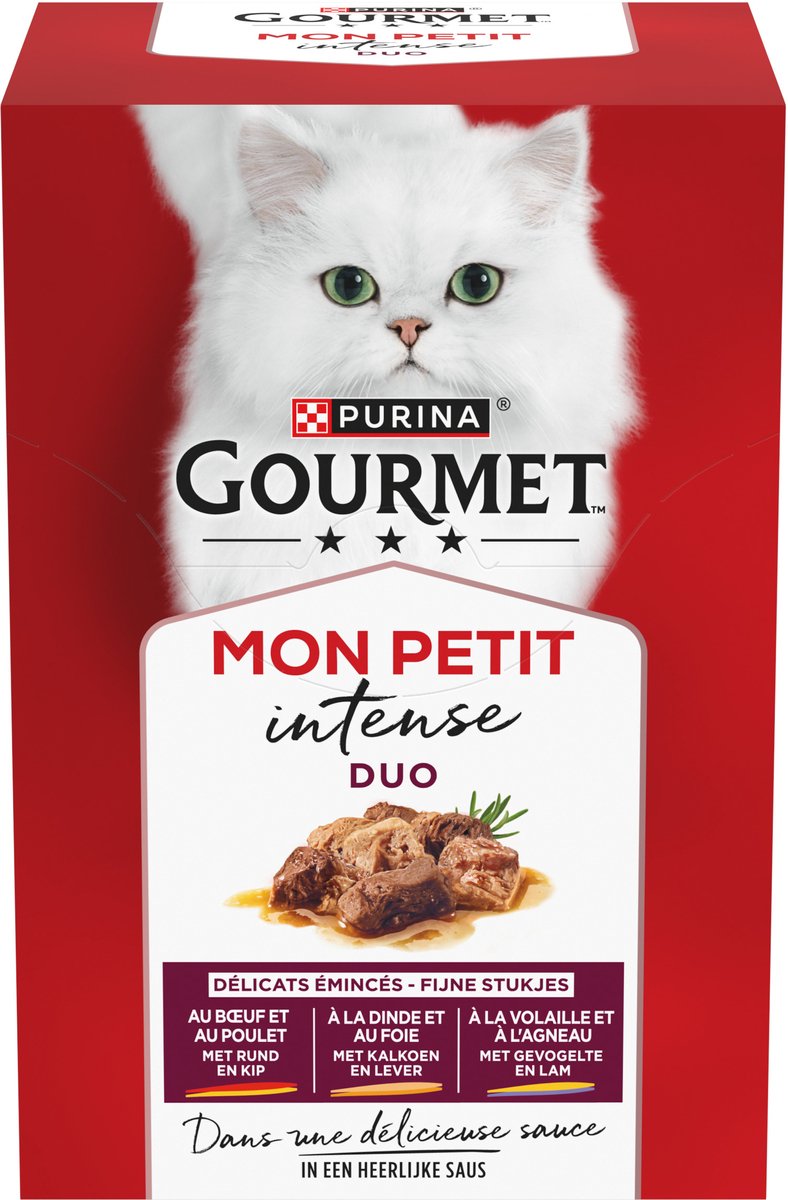 Gourmet mon petit intense - kattenvoer natvoer - rund kip - 24 x 50 gr