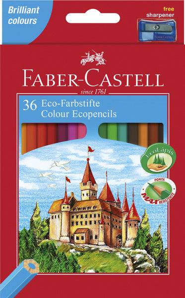 Faber Castell FC-120136 crayon de couleur Faber-Castell Castle trousse à crayons hexagonale en carton avec 36 pièces
