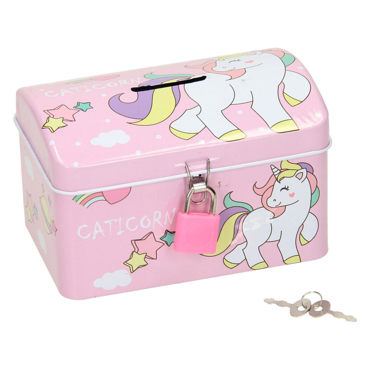 Tirelire avec serrure licorne