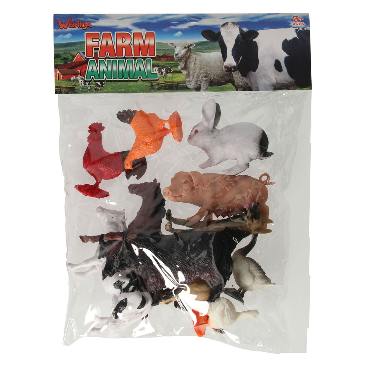 Jouets Lobbes, par exemple animaux de la ferme, 10 pcs.