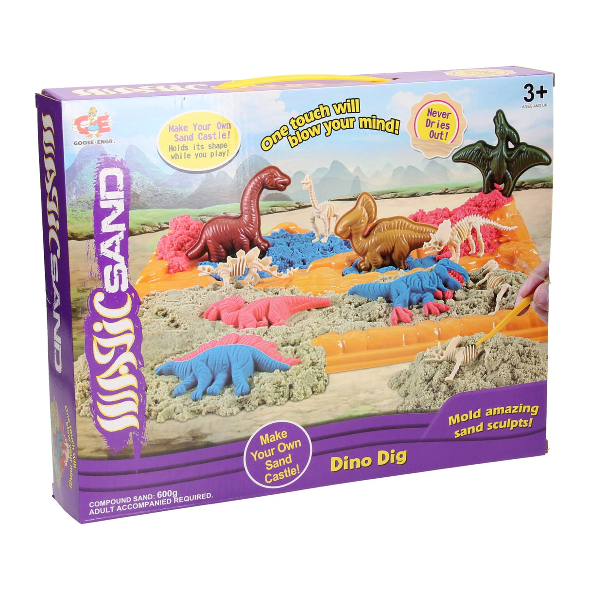 grand ensemble de sable de jeu de dinosaure