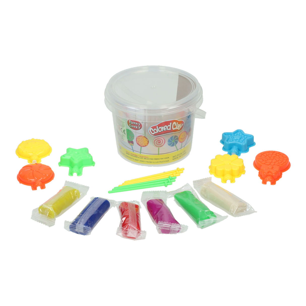 Set d'argile dans une boîte de rangement pour fabriquer des sucettes - 6 couleurs d'argile