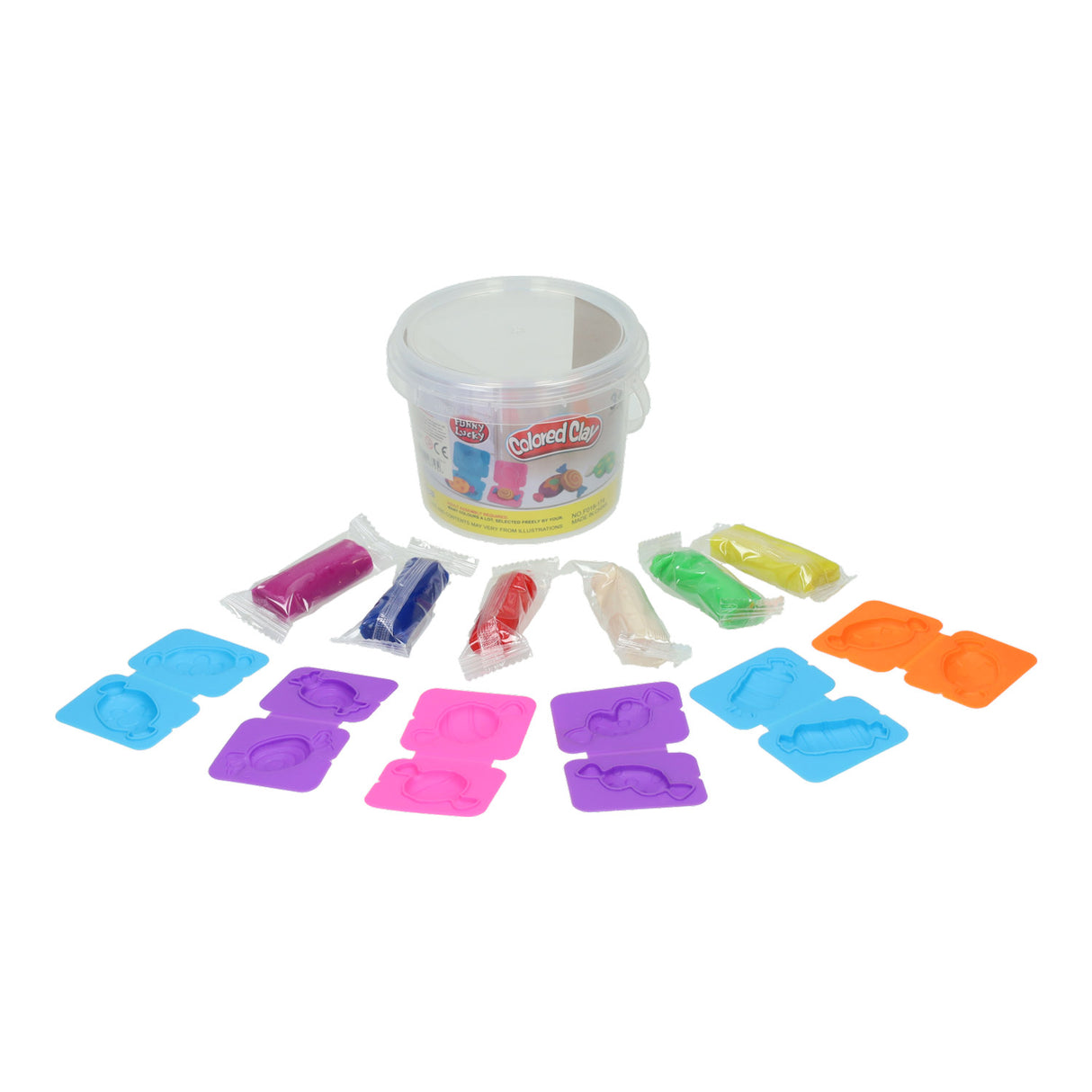 Coffret d'argile dans une boîte de rangement pour fabriquer des bonbons - 6 couleurs d'argile