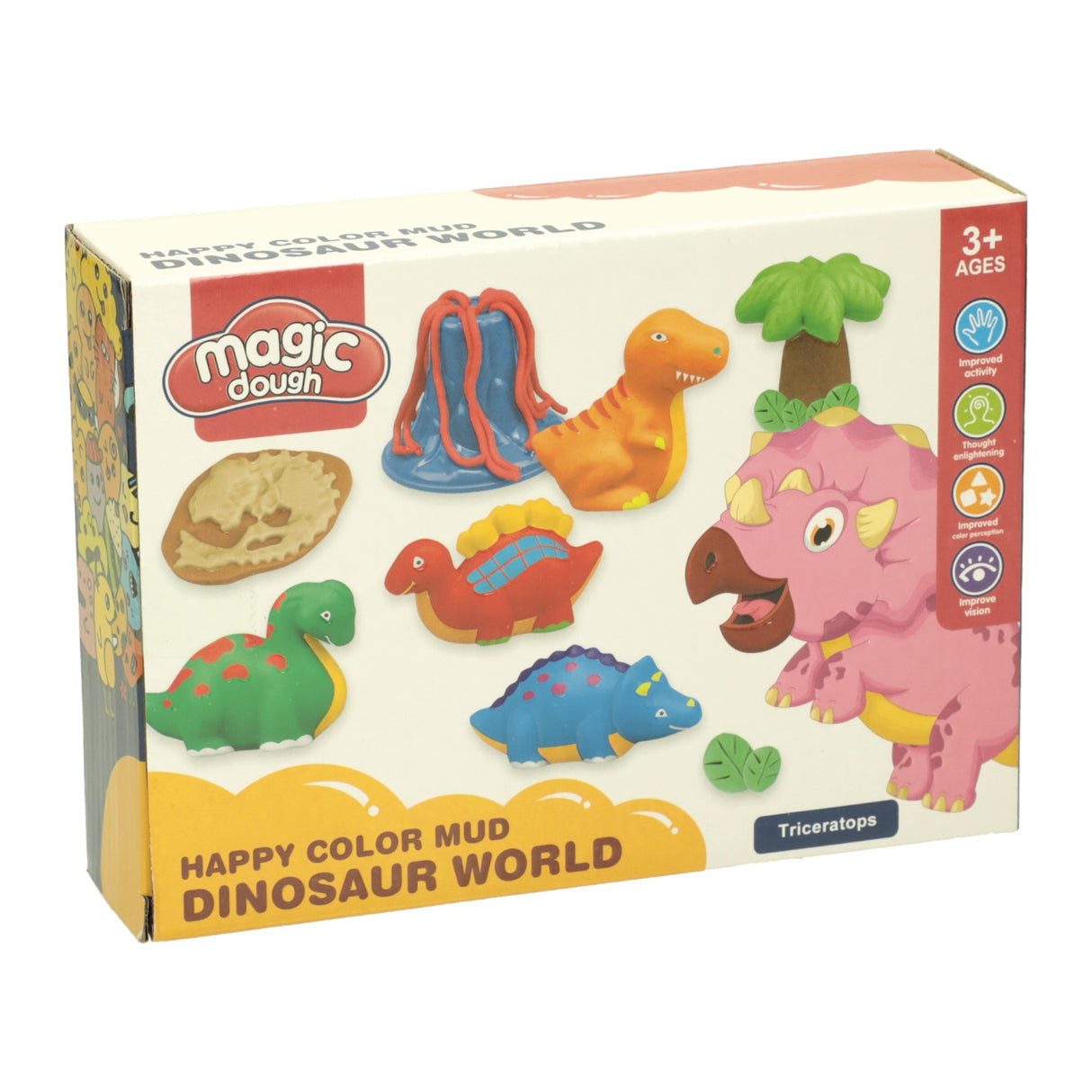 Set d'argile Dino World - 4 couleurs d'argile