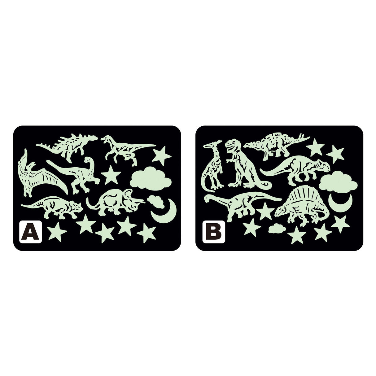 Dinosaures qui brillent dans le noir, 16 pcs.