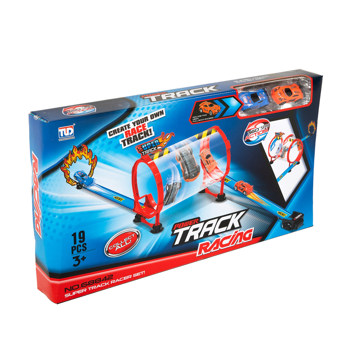 Jeu de pistes de course automobile, tube duel, 19 pièces.