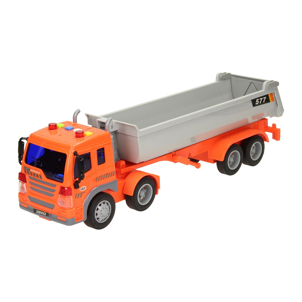Camion avec son lumineux de conteneur à déchets
