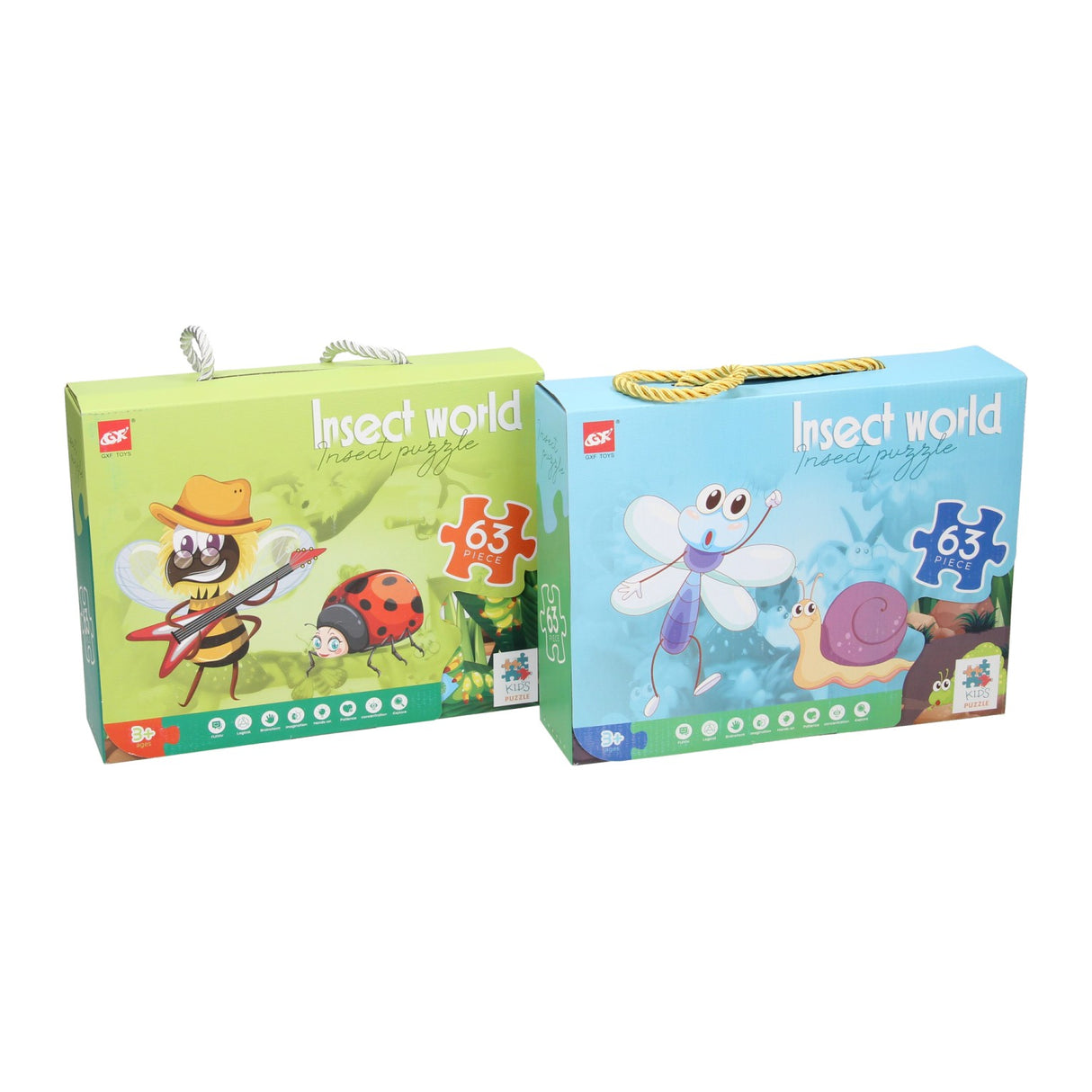 Puzzle monde des insectes, 63 pièces.