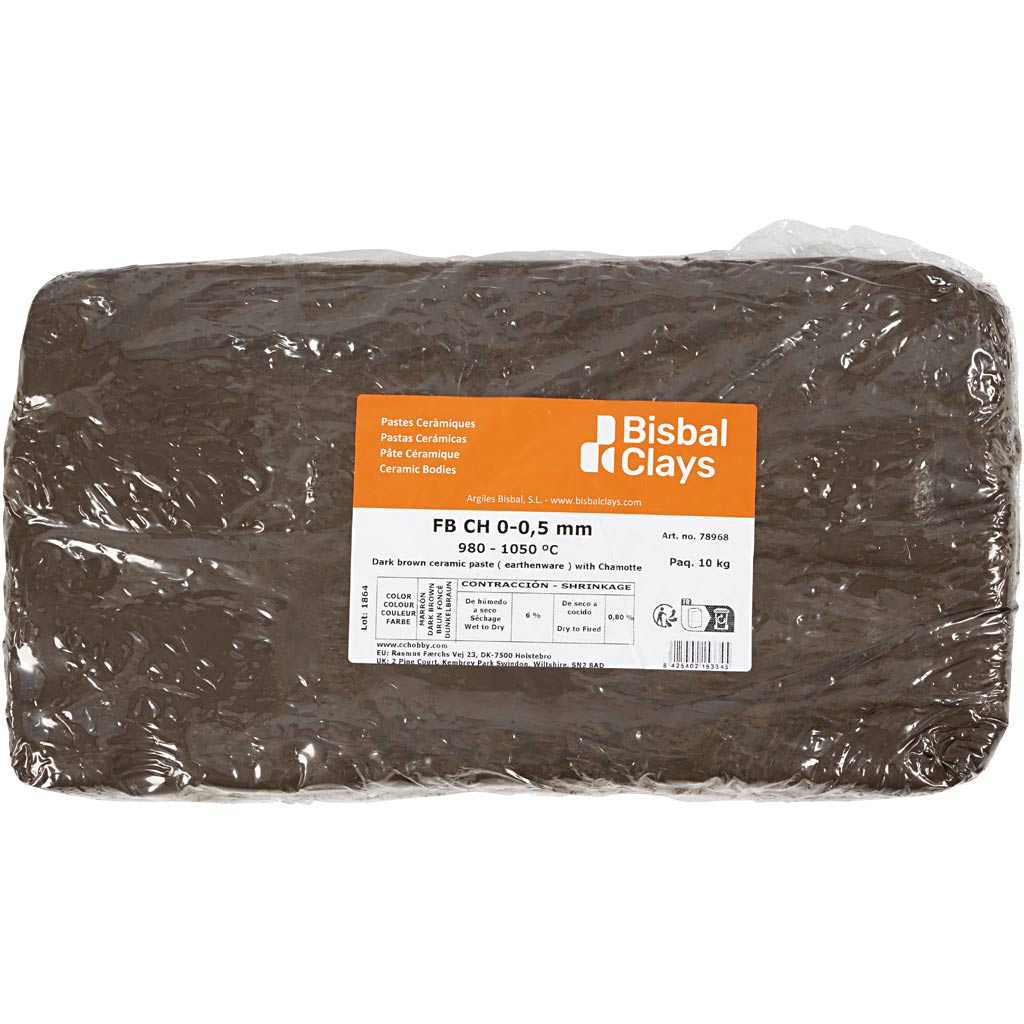 Argile chamottée, marron foncé, 10 kg 1 boîte