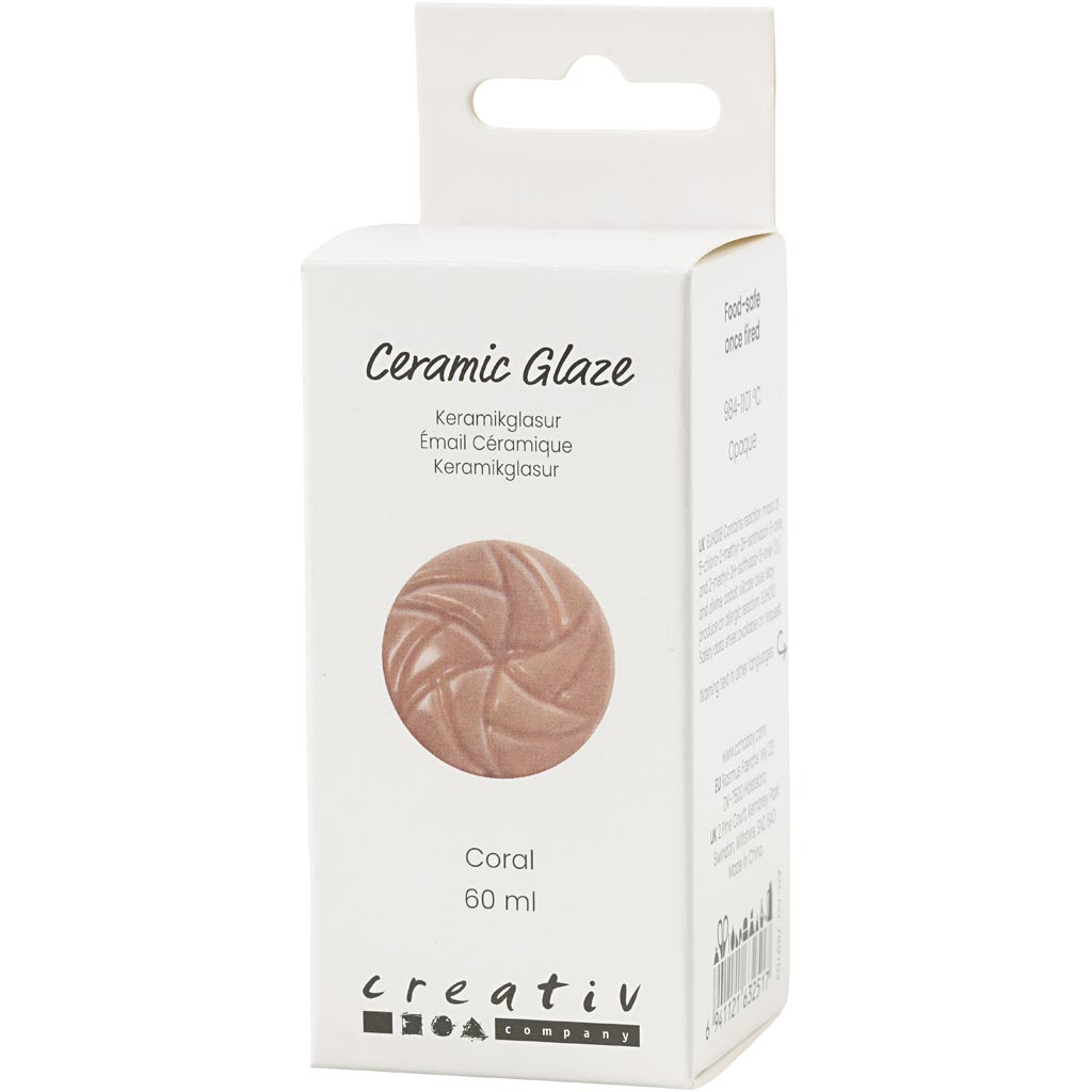 Creativ company vernis céramique, 984-1101 °c, opaque, corail, 60 ml 1 flacon