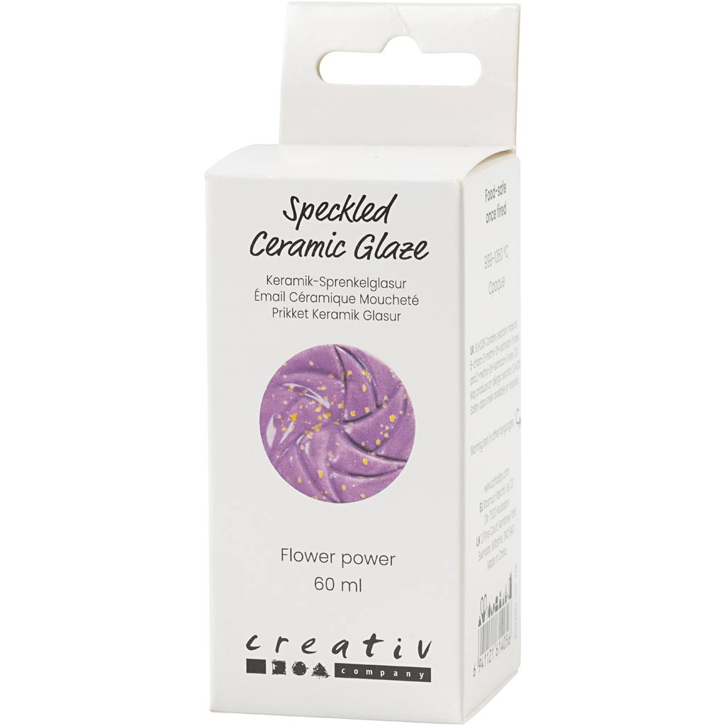 Creativ company vernis céramique moucheté, 999-1060 °c, opaque, flower power, 60 ml 1 flacon