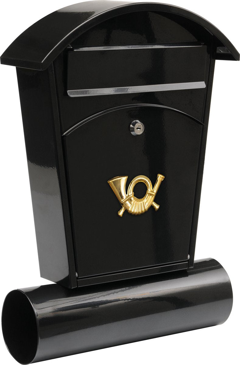 Boîte aux lettres Vorel avec rouleau de journaux et 2 clés - noire - 480x280x80 mm