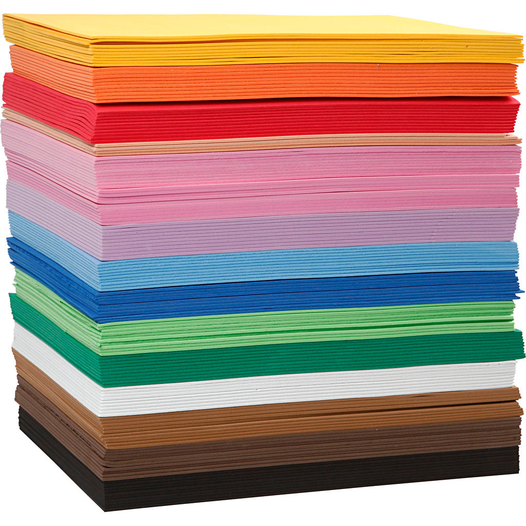 Feuilles de mousse Creativ company, a4, feuille 210x297 mm, épaisseur 2 mm, 15x10 feuilles 1 boîte