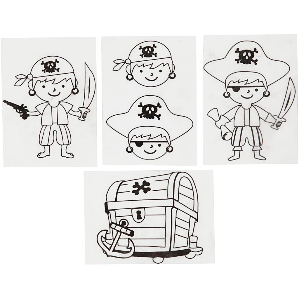 Société créative https : www.ccobby.nl feuilles-rétractable-foil-avec-motifs-pirate-sheet-10-5x14-5-cm-thickness-0-3-mm-matt-transparent-4-sheet-1-box