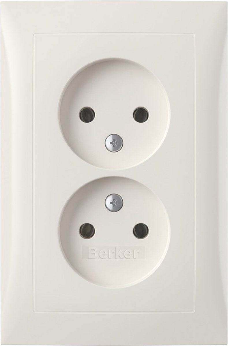 Berker s1 prise murale encastrable (toilette) 2 voies blanc polaire