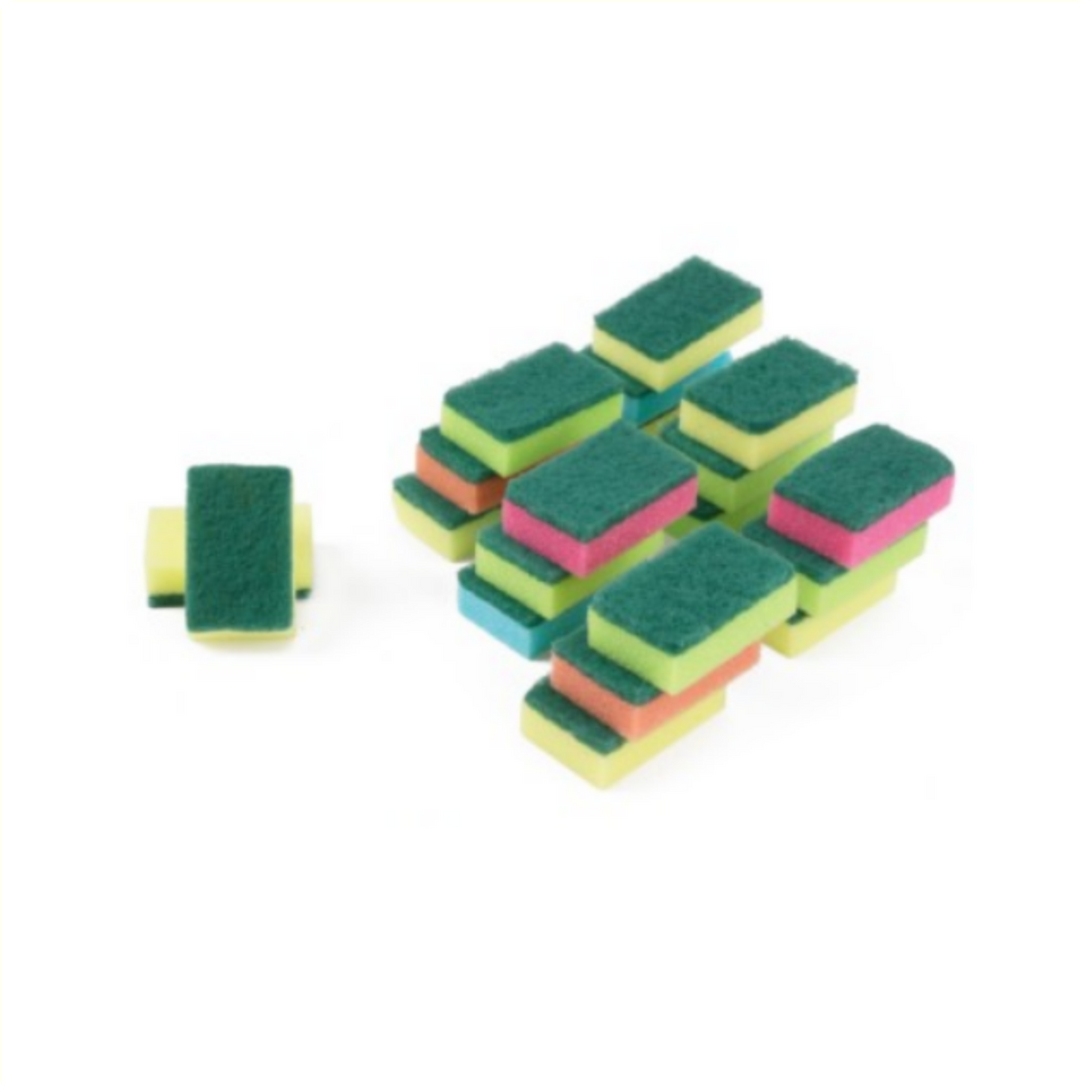 Éponge à récurer couleur assortie, 20 pièces