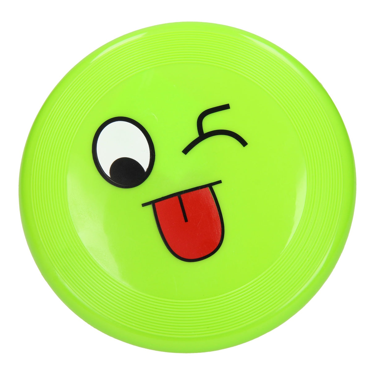 Visage souriant au frisbee